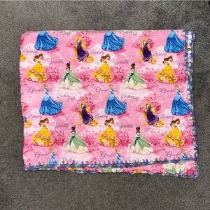 Custom Disney Princesses Tiana Belle Cinderella and Tangled children’s Blanket
